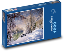 Winter landscape by the river Puzzle 1000 pieces - 60 x 46 cm 