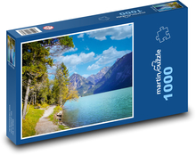 Jezero, hory, příroda Puzzle 1000 dílků - 60 x 46 cm