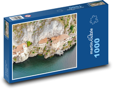 Santa Caterina del Sasso - Küstenhäuser Puzzle 1000 Teile - 60 x 46 cm