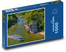 Rakousko - loď na Dunaji Puzzle 1000 dílků - 60 x 46 cm