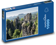 Bastei - skalní most Puzzle 1000 dílků - 60 x 46 cm