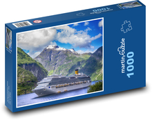 Norsko - Fjordy, loď Puzzle 1000 dílků - 60 x 46 cm