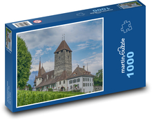 Švýcarsko - hrad Puzzle 1000 dílků - 60 x 46 cm