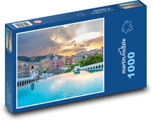 Basen z widokiem na miasto Puzzle 1000 elementów - 60x46 cm
