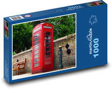 Red telephone booth in England Puzzle 1000 pieces - 60 x 46 cm 