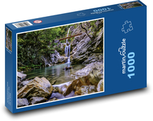 Rieka tečúca po skale Puzzle 1000 dielikov - 60 x 46 cm 