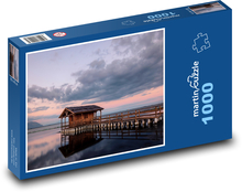 Domek na molo o zachodzie słońca Puzzle 1000 elementów - 60x46 cm