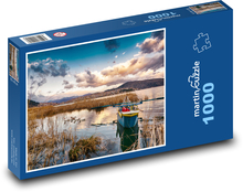 Jezero, člun Puzzle 1000 dílků - 60 x 46 cm