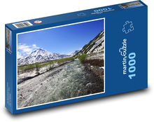Górska dolina z burzliwą rzeką Puzzle 1000 elementów - 60x46 cm