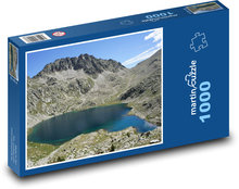 Hory, jezero, příroda Puzzle 1000 dílků - 60 x 46 cm