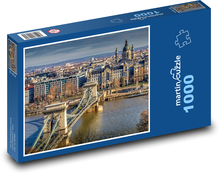 Most přes řeku - Budapešť Puzzle 1000 dílků - 60 x 46 cm