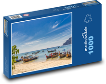 Loďky na pobřeží v Thajsku Puzzle 1000 - 60x46 cm