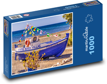 Kolorowa łódź rybacka na Krecie Puzzle 1000 elementów - 60x46 cm