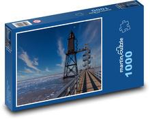 Stalowa latarnia morska na Morzu Północnym Puzzle 1000 elementów - 60x46 cm