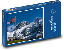 Weiße Gipfel der Schweizer Alpen Puzzle 1000 Teile - 60 x 46 cm