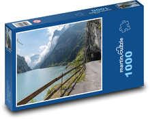 Horská cesta pri jazere Puzzle 1000 dielikov - 60 x 46 cm 