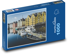 Norsko - přístav Puzzle 1000 dílků - 60 x 46 cm