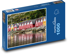 Norsko - rybářské domy Puzzle 1000 dílků - 60 x 46 cm