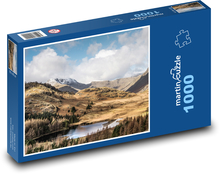 Horské jazero v údolí Puzzle 1000 dielikov - 60 x 46 cm 