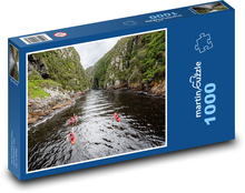 Żeglarze na rzece w górskim kanionie Puzzle 1000 elementów - 60x46 cm