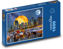 Vancouver v noci, Kanada Puzzle 1000 dílků - 60 x 46 cm