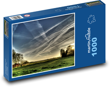 Večerní obloha nad krajinou Puzzle 1000 - 60x46 cm