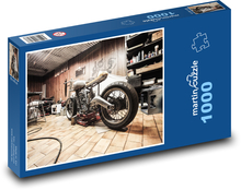 Motorrad in der Garage Puzzle 1000 Teile - 60 x 46 cm