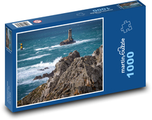 Leuchtturm im Sturm auf See Puzzle 1000 Teile - 60 x 46 cm