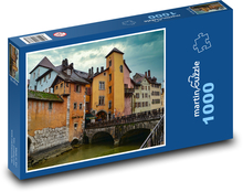 Zabytkowe miasto z kolorowymi domkami Puzzle 1000 elementów - 60x46 cm