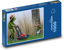 Veselé žabky na zahradě Puzzle 1000 dílků - 60 x 46 cm