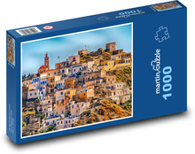Malé mesto na kopci pri mori Karpathos, Grécko Puzzle 1000 dielikov - 60 x 46 cm