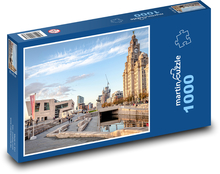 Miasto z wieżą zegarową, Liverpool Puzzle 1000 elementów - 60x46 cm
