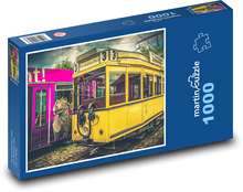 Żółty tramwaj Puzzle 1000 elementów - 60x46 cm