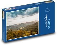 Horské panorama s lesy Puzzle 1000 dílků - 60 x 46 cm