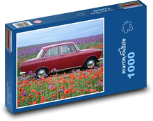 Červené retro auto Puzzle 1000 dielikov - 60 x 46 cm 