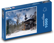 Kirche, Winterlandschaft Puzzle 1000 Teile - 60 x 46 cm