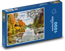 Jesień, rzeka Puzzle 1000 elementów - 60x46 cm