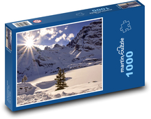 Mountain landscape under snow Puzzle 1000 pieces - 60 x 46 cm 