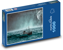 Fantasy - loď, moře, měsíc Puzzle 1000 dílků - 60 x 46 cm