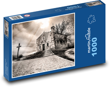 Kirche, Kreuz Puzzle 1000 Teile - 60 x 46 cm
