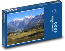Hory, jezero, příroda Puzzle 1000 dílků - 60 x 46 cm