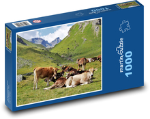 Alpy, zvířata Puzzle 1000 dílků - 60 x 46 cm