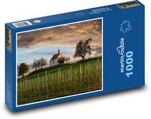 Kostel, krajina Puzzle 1000 dílků - 60 x 46 cm