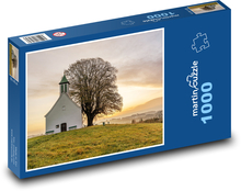 Západ slnka nad kostolom Puzzle 1000 dielikov - 60 x 46 cm 