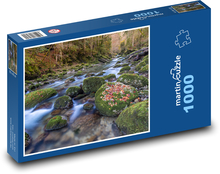 Potok, kameny, příroda Puzzle 1000 dílků - 60 x 46 cm