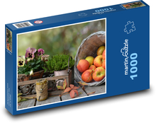Jablka - košík, podzim Puzzle 1000 dílků - 60 x 46 cm