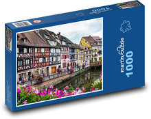 Street - houses, river Puzzle 1000 pieces - 60 x 46 cm 