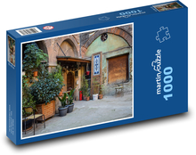 Nádvorie - rastliny, budova Puzzle 1000 dielikov - 60 x 46 cm