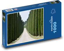 Cypress trees - trees, road Puzzle 1000 pieces - 60 x 46 cm 
