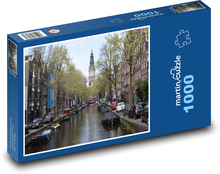 Amsterdam - kanały, Holandia Puzzle 1000 elementów - 60x46 cm